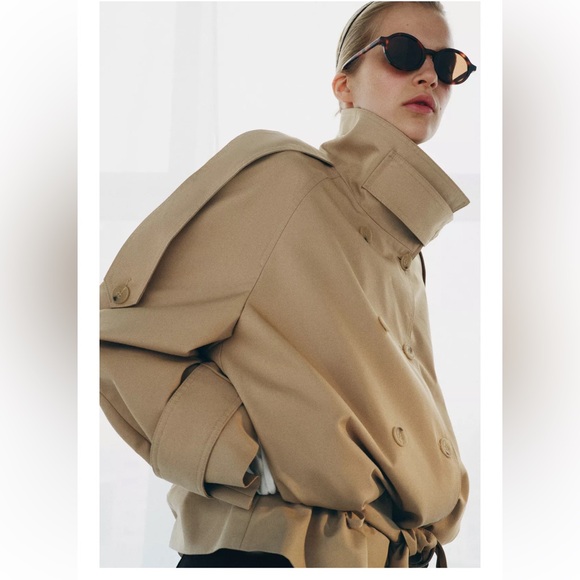 Zara Jackets & Blazers - ZARA SHORT HIGH NECK TRENCH COAT ZW COLLECTION